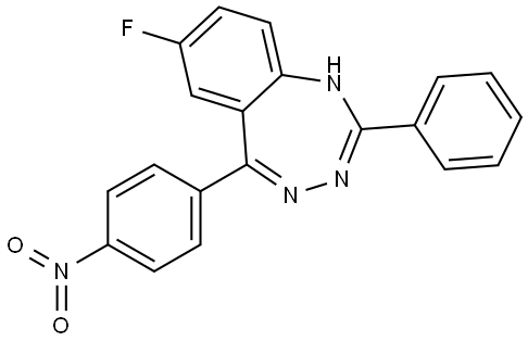 3H-1,3,4-Benzotriazepine, 7-fluoro-5-(4-nitrophenyl)-2-phenyl- Structure