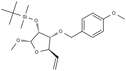 METHYL 2-O-[TERT-BUTYL(DIMETHYL)SILYL]-5,6-DIDEOXY-3-O-(4-METHOXYBENZYL)-ALPHA-D-RIBO-HEX-5-ENOFURANOSIDE Structure