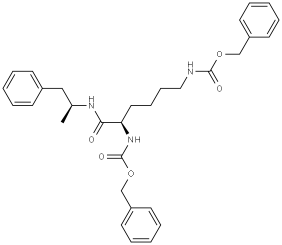 Carbamic acid, [1-[(α-methylphenethyl)carbamoyl]pentamethylene]di-, dibenzyl ester, stereoisomer (8CI) Structure