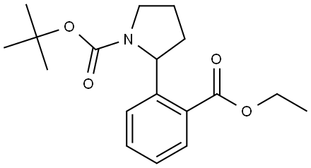 1-Pyrrolidinecarboxylic acid, 2-[2-(ethoxycarbonyl)phenyl]-, 1,1-dimethylethyl ester Structure