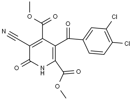 DI-ME 5-CYANO-3-(3,4-DI-CL-BENZOYL)-6-OXO-1,6-DIHYDRO-2,4-PYRIDINEDICARBOXYLATE Structure