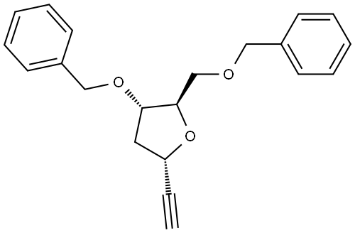 D-arabino-Hept-1-ynitol, 3,6-anhydro-1,2,4-trideoxy-5,7-bis-O-(phenylmethyl)- Structure