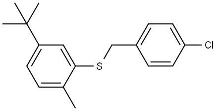 2-[[(4-Chlorophenyl)methyl]thio]-4-(1,1-dimethylethyl)-1-methylbenzene Structure