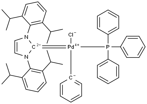 Palladium,[1,3-bis[2,6-bis(1-methylethyl)phenyl]-1,3-dihydro-2H-imidazol-2-ylidene]chlorophenyl(triphenylphosphine)-, (SP-4-4)- (9CI, ACI) Structure