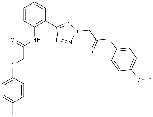 2H-Tetrazole-2-acetamide, N-(4-methoxyphenyl)-5-[2-[[2-(4-methylphenoxy)acetyl]amino]phenyl]- Structure