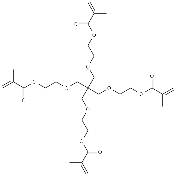 2-Propenoic acid, 2-methyl-, 2,2-bis[[2-[(2-methyl-1-oxo-2-propenyl)oxy]ethoxy]methyl]-1,3-propanediyl ester Structure