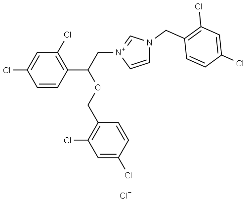 Econazole Related Compound C (15 mg) (1-(4-Chlorobenzyl)-3-[(2RS)-2-[(4-chlorobenzyl)oxy]-2-(2,4-dichlorophenyl)ethyl]imidazolium chloride) Structure