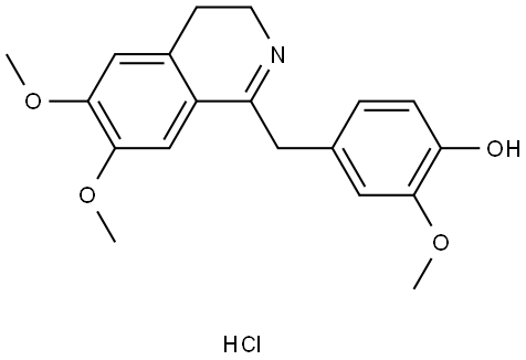 4-((6,7-dimethoxy-3,4-dihydroisoquinolin-1-yl)methyl)-2-methoxyphenol hydrochloride Structure