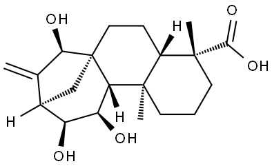 Kaur-16-en-18-oic acid, 11,12,15-trihydroxy-, (4α,11β,12β,15β)- Structure