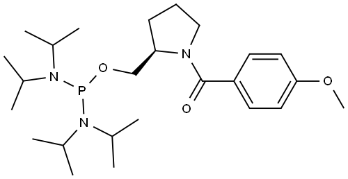 (R)-(2-(((bis(diisopropylamino)phosphino)oxy)methyl)pyrrolidin-1-yl)(4-methoxyphenyl)methanone Structure