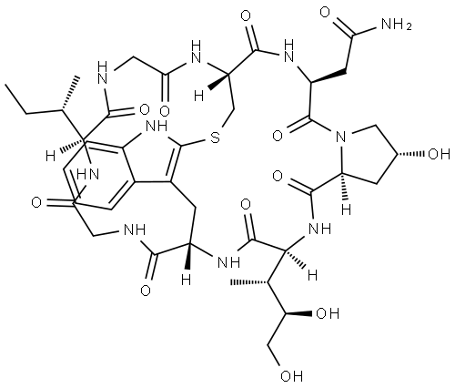 α-Amanitin, 4-(2-mercapto-L-tryptophan)-, de-S-oxide Structure