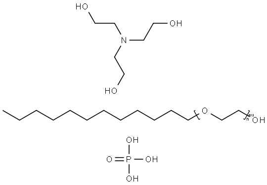 Ethanol, 2,2,2-nitrilotris-, compd. with .alpha.-dodecyl-.omega.-hydroxypoly(oxy-1,2-ethanediyl) phosphate Structure