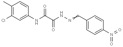 N-(3-CHLORO-4-METHYLPHENYL)-2-(2-(4-NITROBENZYLIDENE)HYDRAZINO)-2-OXOACETAMIDE Structure