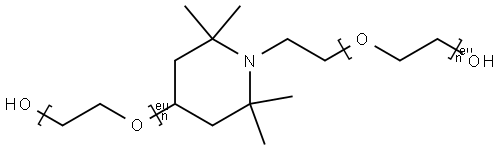 Polyethylene glycol,ether with 4-hydroxy-2,2,6,6-tetramethyl-1-piperidineethanol (2:1) Structure