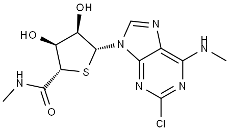 1-[2-Chloro-6-(methylamino)-9H-purin-9-yl]-1-deoxy-N-methyl-4-thio-β-D-ribofuranuronamide Structure