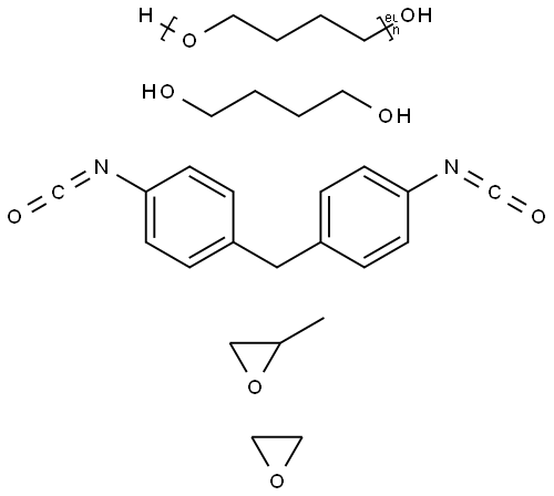 1,4-Butanediol, polymer with α-hydro-ω-hydroxypoly( oxy-1,4-butanediyl), 1,1'-methylenebis[4-isocyanatobenzene], methyloxirane and oxirane Structure