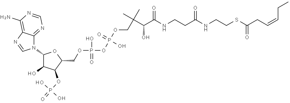 Coenzyme A, S-(3Z)-3-hexenoate Structure