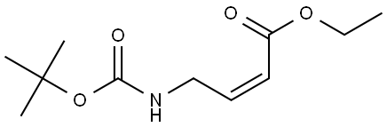 2-Butenoic acid, 4-[[(1,1-dimethylethoxy)carbonyl]amino]-, ethyl ester, (2Z)- Structure