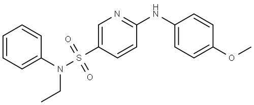 3-Pyridinesulfonamide, N-ethyl-6-[(4-methoxyphenyl)amino]-N-phenyl- Structure