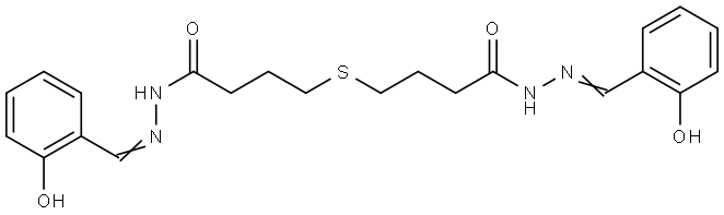 Butanoic acid, 4,4'-thiobis-, bis[[(2-hydroxyphenyl)methylene]hydrazide] (9CI) Structure