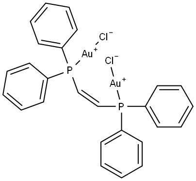 Chlorogold,cis-1,2-Bis(diphenylphosphine)ethene Structure