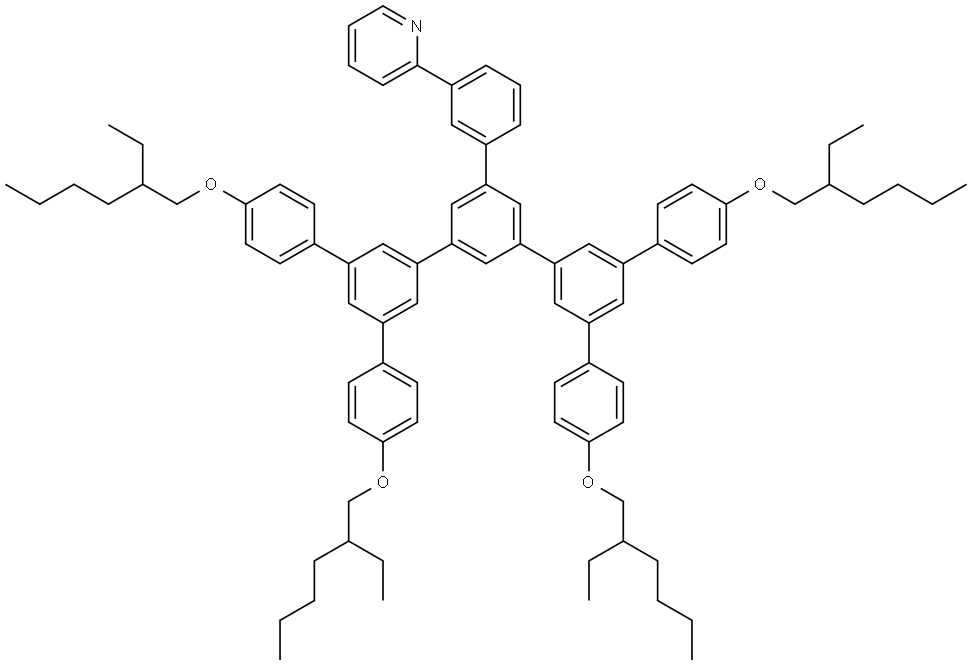 2-[3'-(3'',5''-di{3''',5'''-di[4''''-(2'''''-ethylhexyloxy)phenyl]phenyl}phenyl)phenyl]pyridine Structure