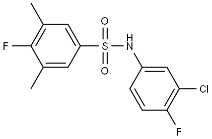 Benzenesulfonamide, N-(3-chloro-4-fluorophenyl)-4-fluoro-3,5-dimethyl- Structure