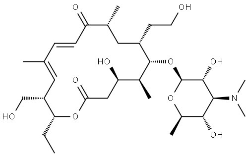 Tylonolide, 20-deoxo-5-O-[3,6-dideoxy-3-(dimethylamino)-β-D-glucopyranosyl]-20-hydroxy-, (14S)- (9CI) Structure