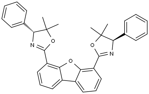 Oxazole, 2,2'-(4,6-dibenzofurandiyl)bis[4,5-dihydro-5,5-dimethyl-4-phenyl-, (4R,4'R)- (9CI) Structure