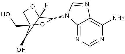 9H-Purin-6-amine, 9-[2,5-anhydro-4-C-(hydroxymethyl)-α-L-arabinofuranosyl]- Structure