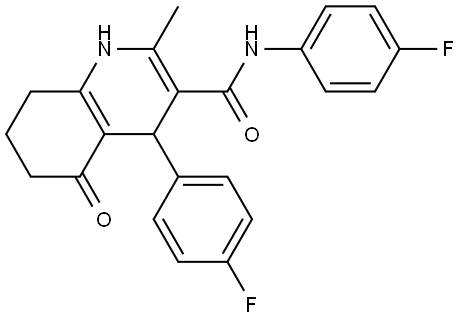 N,4-BIS(4-F-PH)-2-METHYL-5-OXO-1,4,5,6,7,8-HEXAHYDRO-3-QUINOLINECARBOXAMIDE Structure