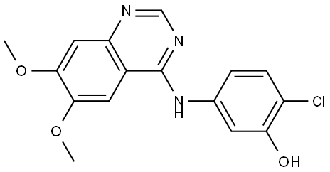 Phenol, 2-chloro-5-[(6,7-dimethoxy-4-quinazolinyl)amino]- Structure