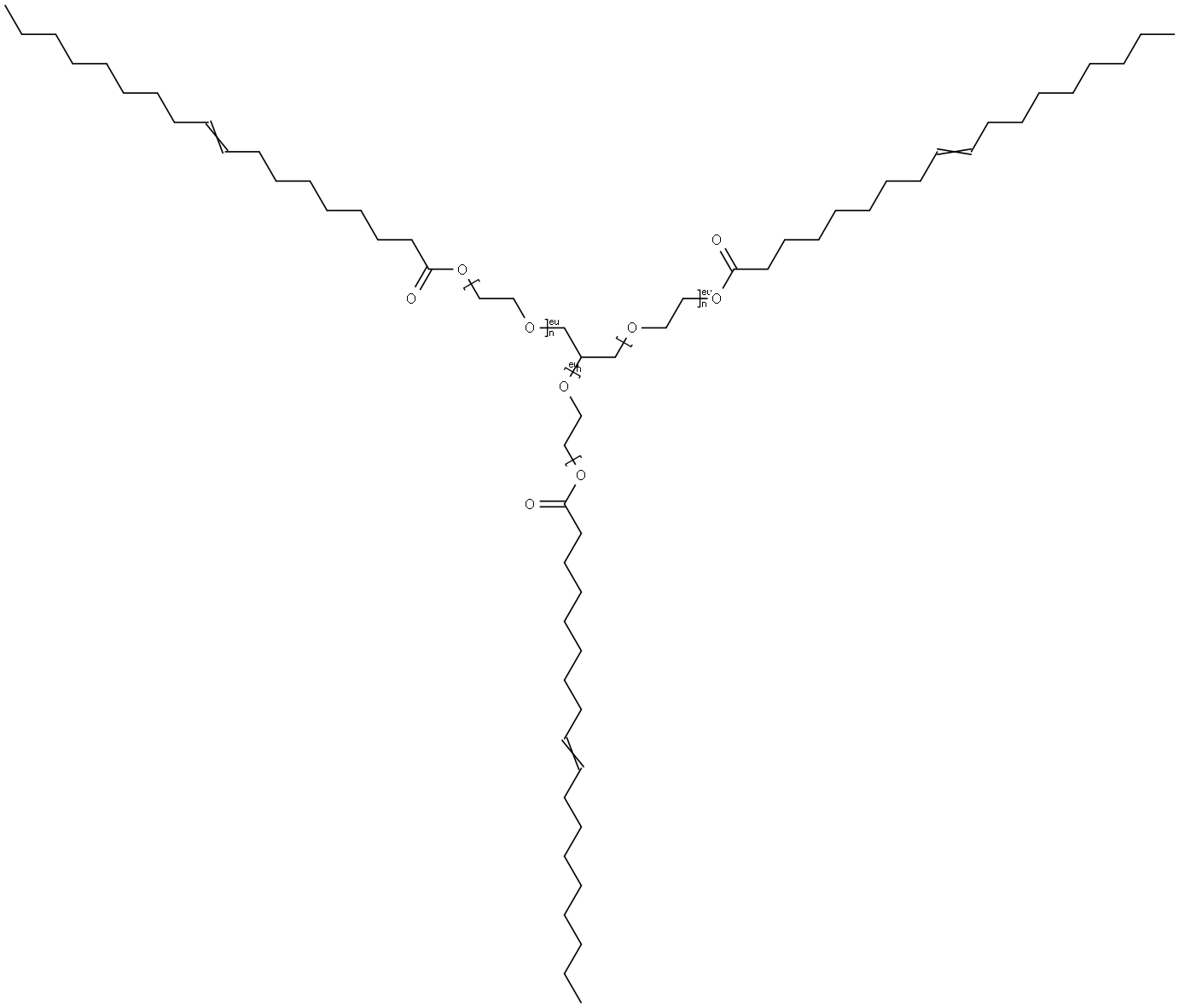 Poly(oxy-1,2-ethanediyl), .alpha.,.alpha.,.alpha.-1,2,3-propanetriyltris.omega.-(9Z)-1-oxo-9-octadecenyloxy- Structure