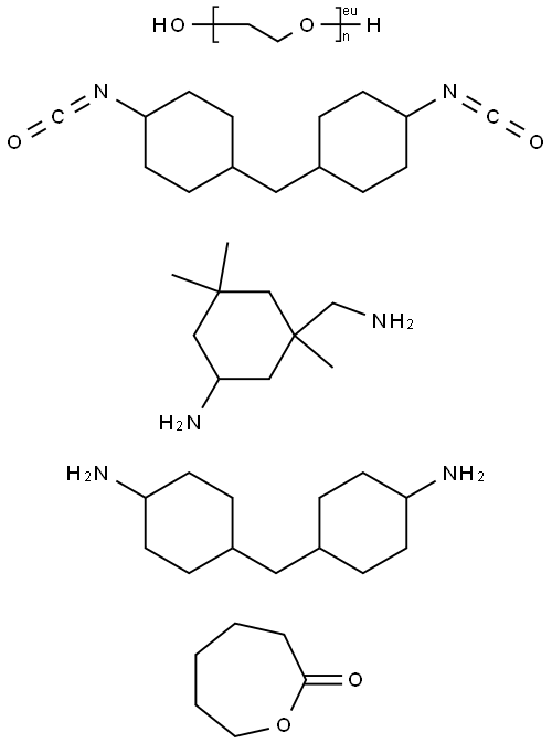 2-Oxepanone polymer with 5-amino-1,3,3-trimethylcyclohexanemethanamine, α-hydro-ω-hydroxypoly(oxy-1,2-ethanediyl), 4,4'-methylenebis[cyclohexana mine] and 1,1'-methylene bis[4-isocyanatocyclohexane] Structure