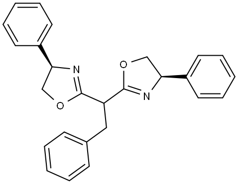 Oxazole, 2,2'-(2-phenylethylidene)bis[4,5-dihydro-4-phenyl-, (4R,4'R)- (9CI) Structure