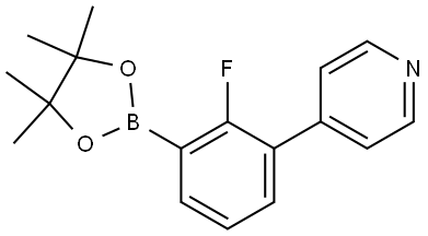 Pyridine, 4-[2-fluoro-3-(4,4,5,5-tetramethyl-1,3,2-dioxaborolan-2-yl)phenyl]- 구조식 이미지