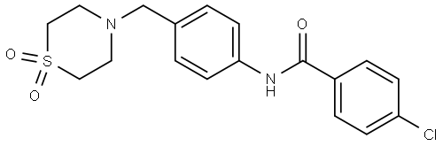 Benzamide, 4-chloro-N-[4-[(1,1-dioxido-4-thiomorpholinyl)methyl]phenyl]- Structure