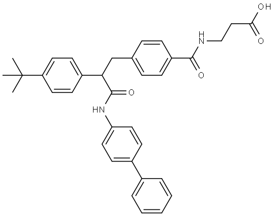 β-Alanine, N-[4-[3-([1,1′-biphenyl]-4-ylamino)-2-[4-(1,1-dimethylethyl)phenyl]-3-oxopropyl]benzoyl]- Structure