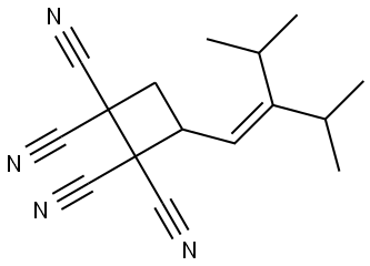 3-[3-methyl-2-(propan-2-yl)but-1-en-1-yl]cyclobutane-1,1,2,2-tetracarbonitrile Structure