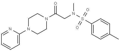 Benzenesulfonamide, N,4-dimethyl-N-[2-oxo-2-[4-(2-pyridinyl)-1-piperazinyl]ethyl]- Structure