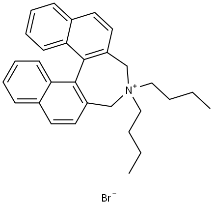 3H-Dinaphth[2,1-c:1′,2′-e]azepinium, 4,4-dibutyl-4,5-dihydro-, bromide (1:1) Structure