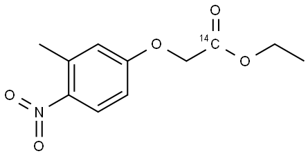 Acetic-1-14C acid, 2-(3-methyl-4-nitrophenoxy)-, ethyl ester Structure