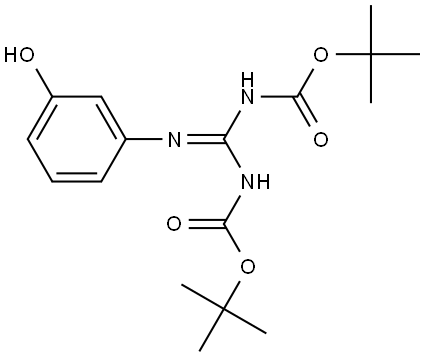 Carbamic acid, [(3-hydroxyphenyl)carbonimidoyl]bis-, bis(1,1-dimethylethyl) ester Structure