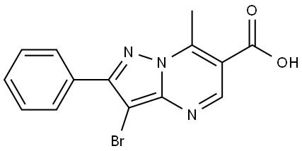 3-bromo-7-methyl-2-phenylpyrazolo[1,5-a]pyrimidine-6-carboxylic acid Structure