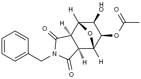 (3aR,4R,5S,6S,7S,7aS)-2-benzyl-6-hydroxy-1,3-dioxooctahydro-1H-4,7-epoxyisoindol-5-yl acetate Structure