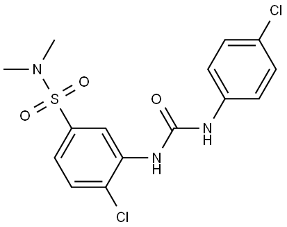 Benzenesulfonamide, 4-chloro-3-[[[(4-chlorophenyl)amino]carbonyl]amino]-N,N-dimethyl- Structure