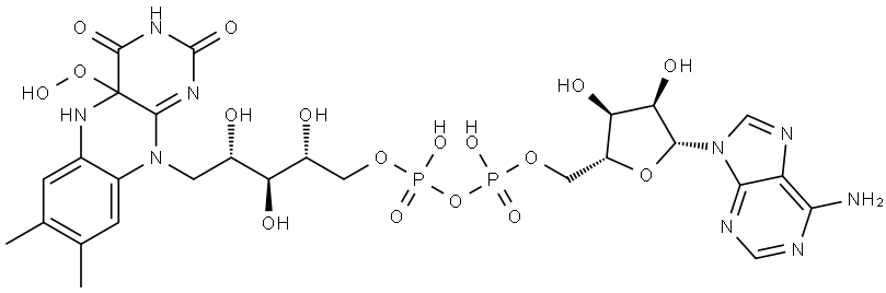 Riboflavin 5'-(trihydrogen diphosphate), 4a,5-dihydro-4a-hydroperoxy-, P'→5'-ester with adenosine Structure