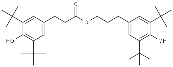 Benzenepropanoic acid, 3,5-bis(1,1-dimethylethyl)-4-hydroxy-, 3-[3,5-bis(1,1-dimethylethyl)-4-hydroxyphenyl]propyl ester 구조식 이미지