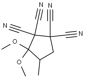 3,3-dimethoxy-4-methylcyclopentane-1,1,2,2-tetracarbonitrile Structure