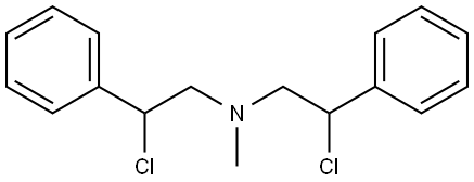 Benzeneethanamine, β-chloro-N-(2-chloro-2-phenylethyl)-N-methyl- Structure